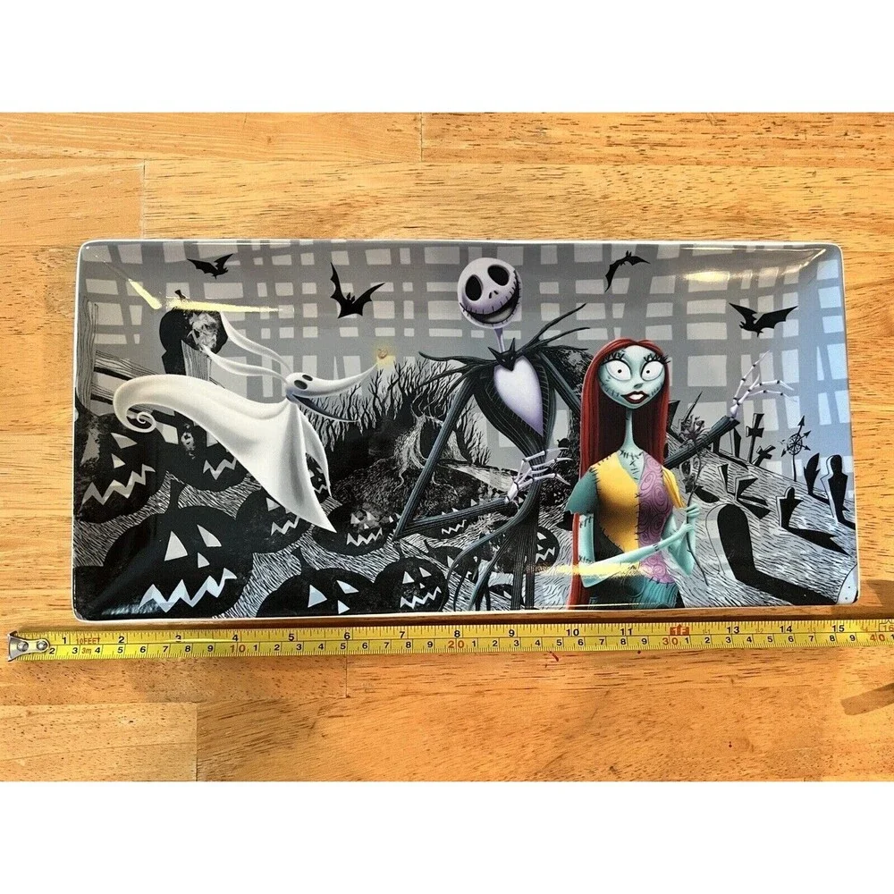 Disney Nightmare Before Christmas Color Ceramic Tray Platter Jack Sally Zero NEW